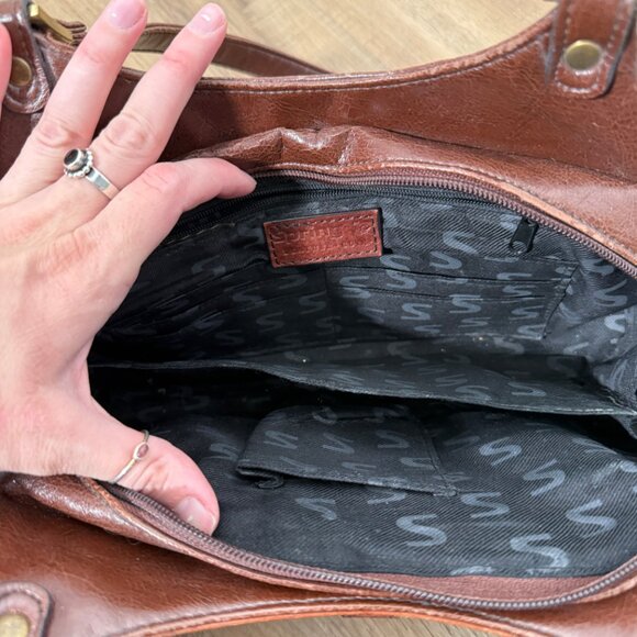 Y2K Spring Leather Shoulder Bag Brown - Picture 6 of 13